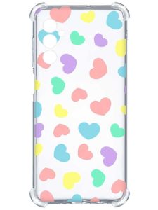 Чохол з потовщеними кутами на Samsung Galaxy M14 :: Різнокольорові сердечка (принт 335)