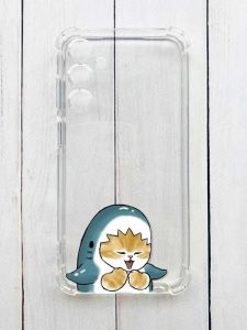 Чохол з потовщеними кутами на Samsung Galaxy M14 :: Котик Акула (принт 376)