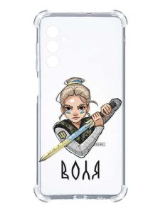 Чохол з потовщеними кутами на Samsung Galaxy M14 :: Українська захисниця (патріотичний принт 170)