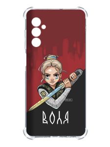 Чохол з потовщеними кутами на Samsung Galaxy M14 :: Українська захисниця (патріотичний принт 171)