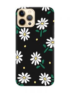 Матовий чорний чохол на Apple iPhone 12 Pro Max :: Ромашки (принт 368)