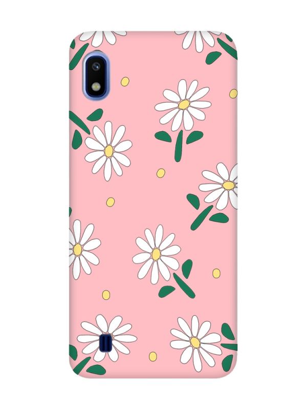 Матовий рожевий чохол на Samsung Galaxy A10 (2019) A105 :: Ромашки (принт 368)