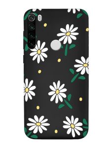 Матовий чорний чохол на Xiaomi Redmi Note 8T :: Ромашки (принт 368)