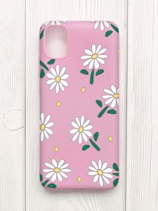Матовий рожевий чохол на Samsung Galaxy A04E/A042 :: Ромашки (принт 368)