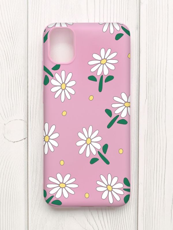 Матовий рожевий чохол на Samsung Galaxy A04E/A042 :: Ромашки (принт 368)