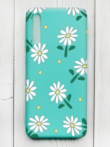 Матовий бірюзовий чохол на Samsung Galaxy A50 (2019) A505/A30s :: Ромашки (принт 368)