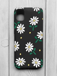 Матовий чорний чохол на Samsung Galaxy A04E/A042 :: Ромашки (принт 368)