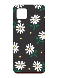 Матовий чорний чохол на Samsung Galaxy M32 / A22 / M22 4G :: Ромашки (принт 368)