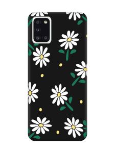 Матовий чорний чохол на Samsung Galaxy A31 :: Ромашки (принт 368)