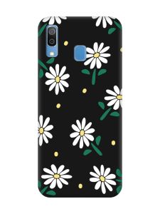 Матовий чорний чохол на Samsung Galaxy A30 (2019) / A20 (2019) :: Ромашки (принт 368)