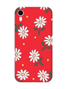 Матовий червоний чохол на Apple iPhone XR :: Ромашки (принт 368)