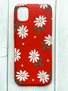 Матовий червоний чохол на Samsung Galaxy A04E/A042 :: Ромашки (принт 368)