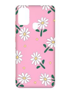 Матовий рожевий чохол на Samsung Galaxy M30s/M21 :: Ромашки (принт 368)