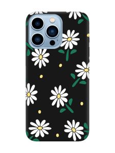 Матовий чорний чохол на Apple iPhone 13 Pro Max :: Ромашки (принт 368)