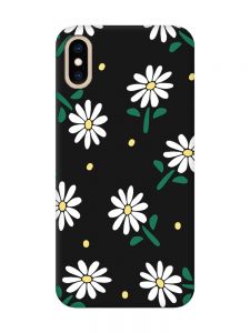 Матовий чорний чохол на iPhone XS MAX :: Ромашки (принт 368)