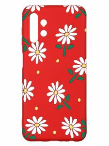 Матовий червоний чохол на Samsung A13 4G :: Ромашки (принт 368)