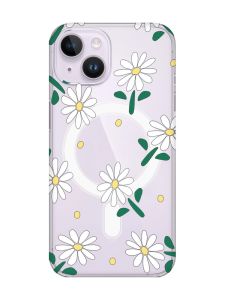 Магнітний чохол на iPhone 14 із підтримкою MagSafe :: Ромашки (принт 368)