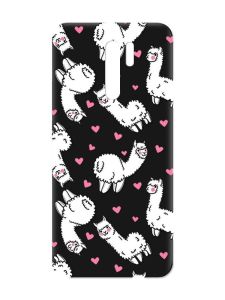 Матовий чорний чохол на Xiaomi Redmi 9 :: Лами (принт 95)