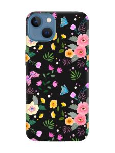 Матовий чорний чохол на Apple iPhone 13 :: Квітковий фон (принт 369)