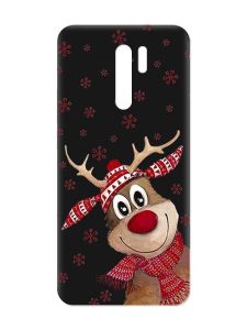 Матовий чорний чохол на Xiaomi Redmi 9 :: Зимове оленятко (принт 149)