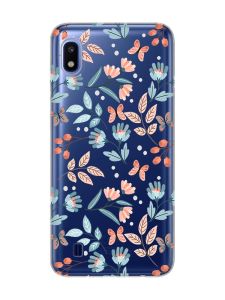 Прозорий чохол на Samsung Galaxy A10 (2019) A105 :: Квітковий фон (принт 370)