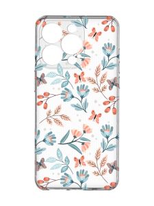 Прозорий чохол із захистом камери на iPhone 15 Pro Max :: Квітковий фон (принт 370)