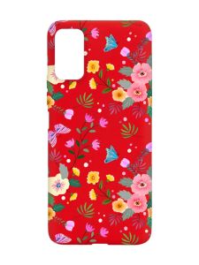 Матовий червоний чохол на Xiaomi Redmi Note 11 4G :: Квітковий фон (принт 369)