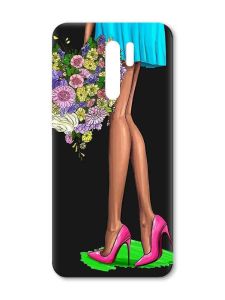 Матовий чорний чохол на Xiaomi Redmi 9 :: Квітковий настрій (принт 226)