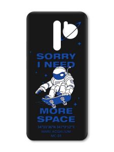 Матовий чорний чохол на Xiaomi Redmi 9 :: Космонавт на скейті (принт 248)