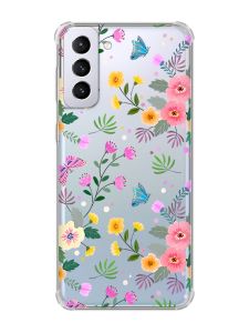 Чохол з потовщеними кутами на Samsung Galaxy S21 Plus :: Квітковий фон (принт 369)