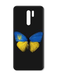 Матовий чорний чохол на Xiaomi Redmi 9 :: Метелик Україна (принт 255)