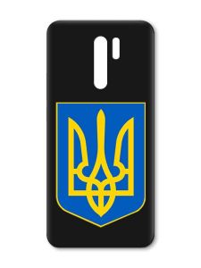 Матовий чорний чохол на Xiaomi Redmi 9 :: Тризуб Україна (принт 256)