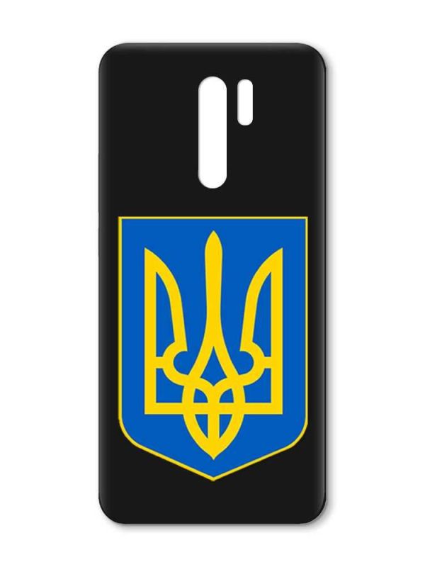 Матовий чорний чохол на Xiaomi Redmi 9 :: Тризуб Україна (принт 256)