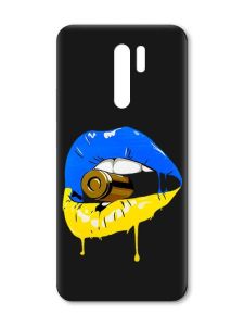 Матовий чорний чохол на Xiaomi Redmi 9 :: Губи і патрон (принт 264)