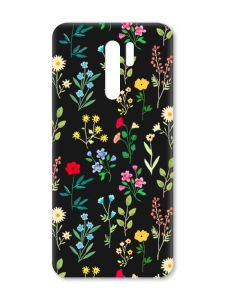 Матовий чорний чохол на Xiaomi Redmi 9 :: Квітковий фон (принт 269)