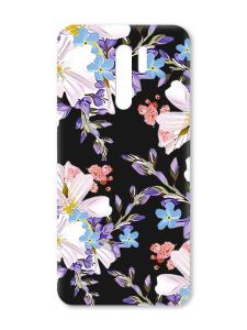 Матовий чорний чохол на Xiaomi Redmi 9 :: Квітковий малюнок (принт 272)