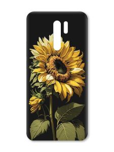 Матовий чорний чохол на Xiaomi Redmi 9 :: Соняшник (принт 274)