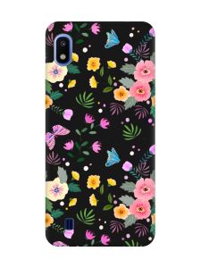 Матовий чорний чохол на Samsung Galaxy A10 (2019) A105 :: Квітковий фон (принт 369)