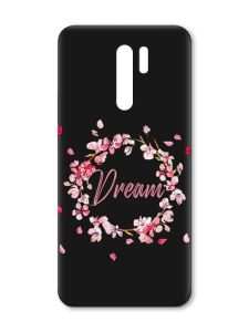 Матовий чорний чохол на Xiaomi Redmi 9 :: Віночок з сакури (принт 284)