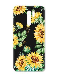 Матовий чорний чохол на Xiaomi Redmi 9 :: Соняхи (принт 288)