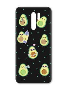 Матовий чорний чохол на Xiaomi Redmi 9 :: Авокадо на відпочинку (принт 302)