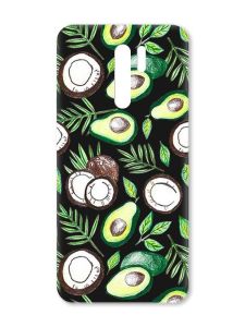 Матовий чорний чохол на Xiaomi Redmi 9 :: Авокадо і кокос (принт 303)
