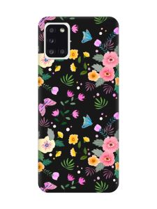 Матовий чорний чохол на Samsung Galaxy A31 :: Квітковий фон (принт 369)