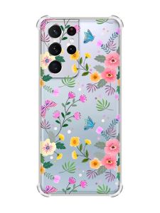 Чохол з потовщеними кутами на Samsung Galaxy S21 Ultra :: Квітковий фон (принт 369)