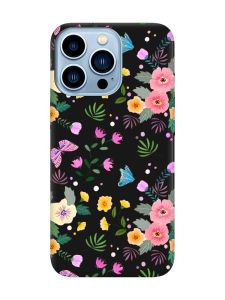 Матовий чорний чохол на Apple iPhone 13 Pro Max :: Квітковий фон (принт 369)