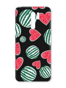 Матовий чорний чохол на Xiaomi Redmi 9 :: Кавуни сердечка (принт 343)