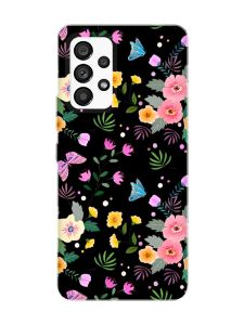 Матовий чорний чохол на Samsung Galaxy A53 4G/5G :: Квітковий фон (принт 369)