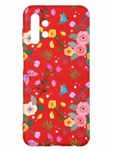Матовий червоний чохол на Samsung A13 4G :: Квітковий фон (принт 369)