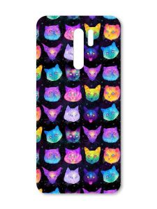 Матовий чорний чохол на Xiaomi Redmi 9 :: Котики Фон (принт 362)