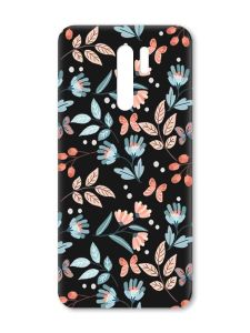Матовий чорний чохол на Xiaomi Redmi 9 :: Квітковий фон (принт 370)